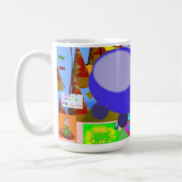 Caneca De Café Um desenho animado de espaçamento de Feliz