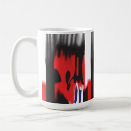 Caneca De Café Um design gráfico vermelho com escala geométrica e