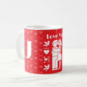 Caneca De Café Um Dia dos Namorados personalizado moderno Bauhaus
