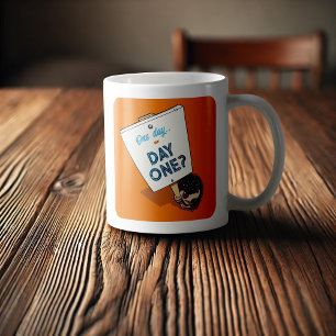 Caneca De Café Um Dia Ou Um Dia? Cartoon Motivational Hedgehog
