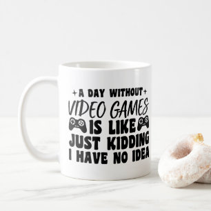 Caneca De Café Um Dia Sem Jogos Amantes de Jogos Gamer Legal