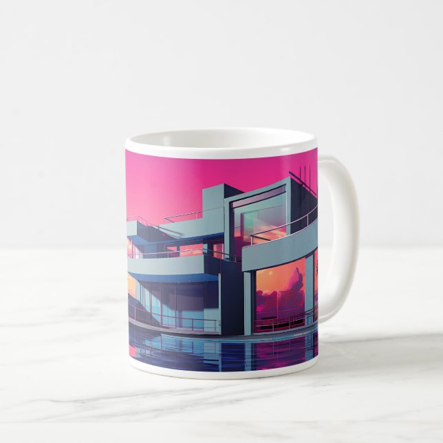 Caneca De Café Um edifício na Pop Art (Frente Esquerda)