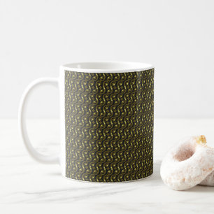 Caneca De Café um fundo verde e branco com um padrão ondulado