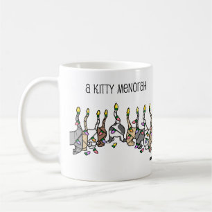 Caneca De Café Um Gatinho Menorah para Chanucá