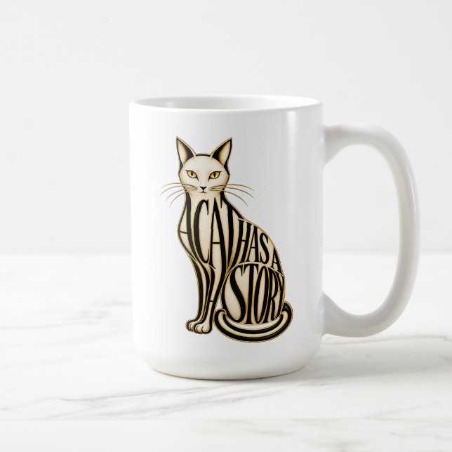 Caneca De Café Um Gato com uma História (Direita)