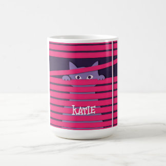 Caneca De Café Um gato estilizado minimalista 