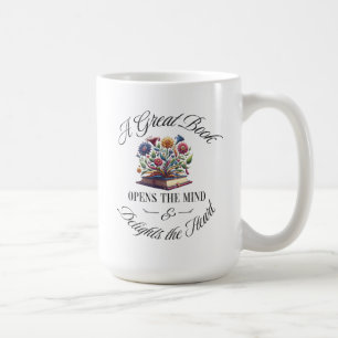Caneca De Café Um Grande Livro Deleita Floral 