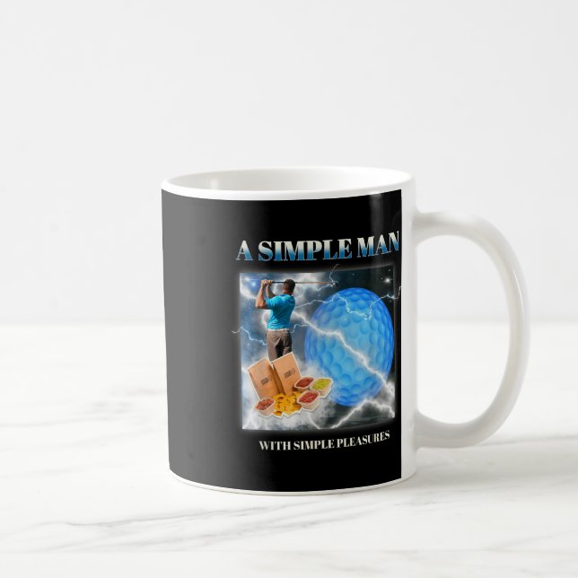 Caneca De Café Um Homem Simples Com Simples Mens De Golfe Engraça (Direita)