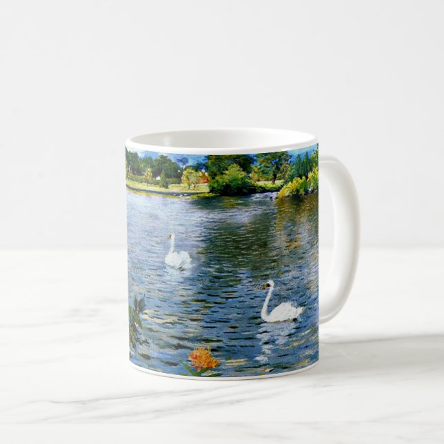 Caneca De Café Um lago de Long Island, arte fina, (Frente Esquerda)
