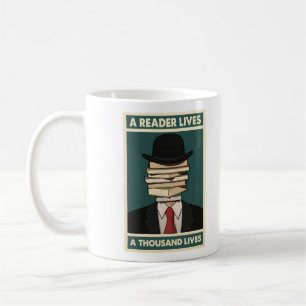 Caneca De Café Um Leitor Vive Mil Vidas Sabedoria Bibliófila