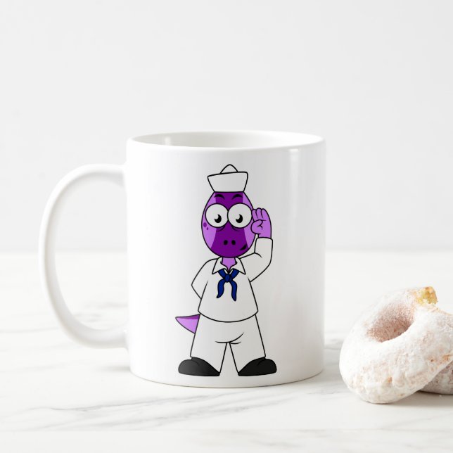 Caneca De Café Um Marinheiro Marinho De Dinossauro Paquicéfalossa (Com Donut)