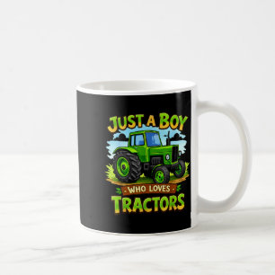 Caneca De Café Um menino que ama tratores divertido aniversário d