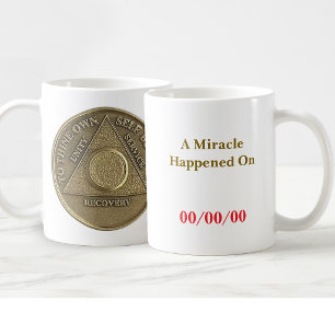 Caneca De Café Um Milagre Aconteceu Na DATA PERSONALIZADA Moeda S