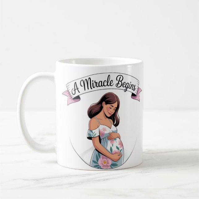Caneca De Café Um Milagre Começa a Gravidez  (Esquerda)