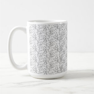 Caneca De Café Um motif floral preto e branco refinado, destaque
