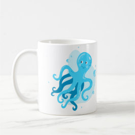 Caneca De Café Um mundo submarino bonito. Vida no oceano. Octopus