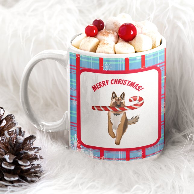 Caneca De Café Um Natal De Canela Muito German shepherd (Criador carregado)