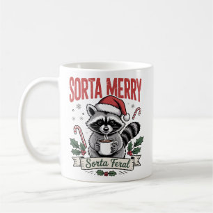 Caneca De Café Um Natal Meio Alegre Meio Feral de Guaxinim
