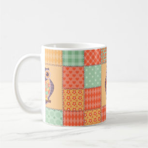 Caneca De Café Um padrão de coruja sem costura. Plano de fundo d