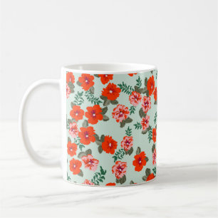 Caneca De Café Um padrão desajeitado em pequenas flores silvestre