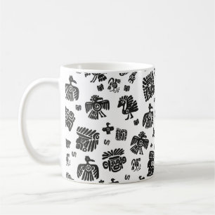 Caneca De Café Um padrão impecável de vintage maya. Dentes pret