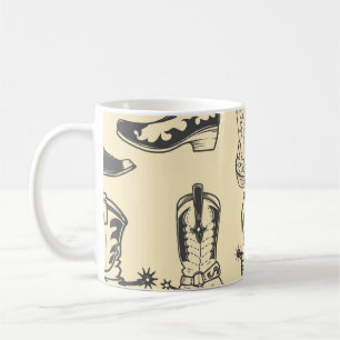 Caneca De Café Um padrão perfeito com botas de cowboy. vaqueiro,