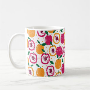 Caneca De Café Um padrão perfeito com frutas. Carimbo texturizad