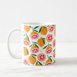 Caneca De Café Um padrão perfeito com frutas. Carimbo texturizad