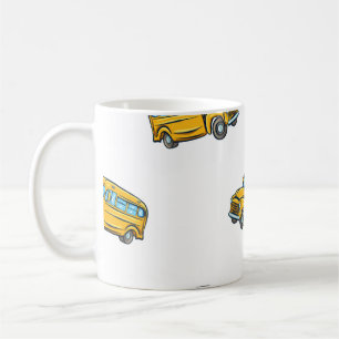 Caneca De Café Um padrão perfeito com ônibus escolar. ônibus,scho