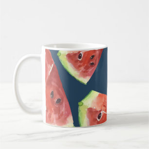Caneca De Café Um padrão perfeito. Fatias de melancia de aquarela