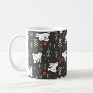 Caneca De Café Um padrão perfeito num fundo escuro. Branco-claro 