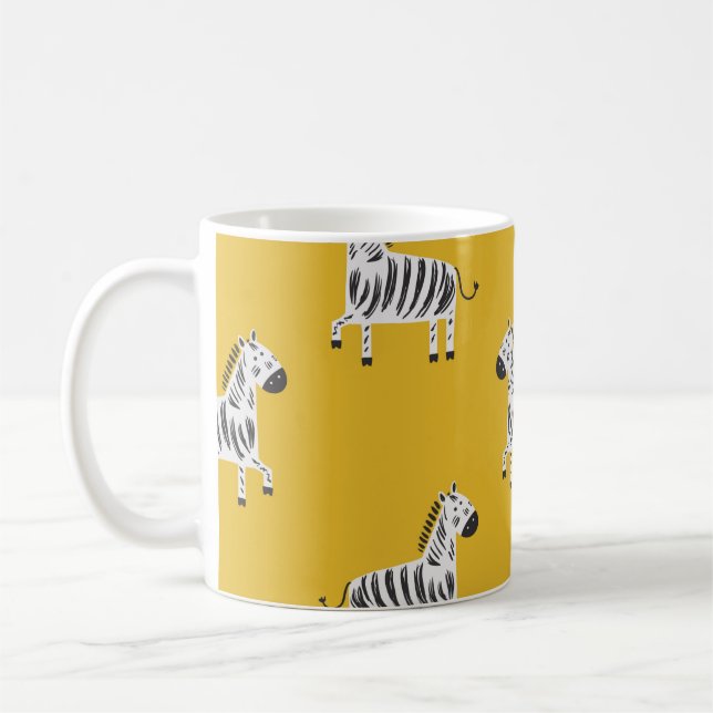 Caneca De Café Um padrão perfeito para crianças com zebras (Esquerda)
