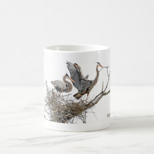 Caneca De Café Um par de garças-reais de grande azul