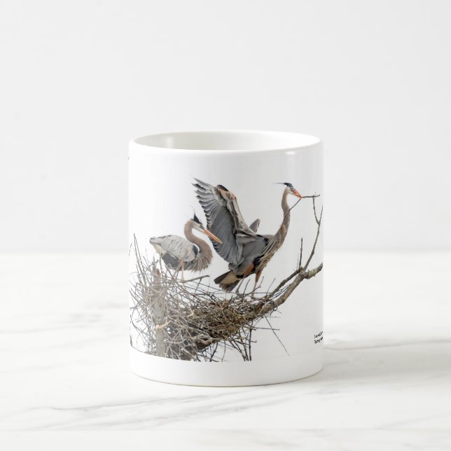 Caneca De Café Um par de garças-reais de grande azul (Centro)