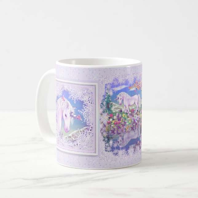 Caneca De Café um paraíso e neve roxos (Frente Esquerda)