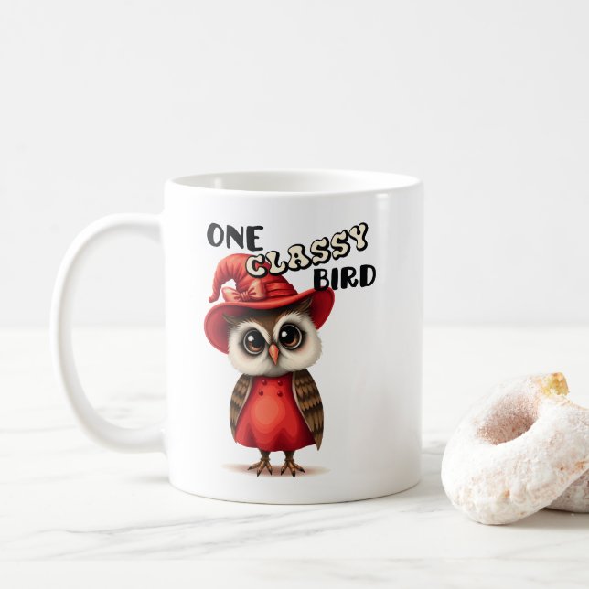 Caneca De Café Um pássaro clássico, presente de amante de coruja (Com Donut)