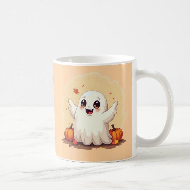 Caneca De Café Um pequeno fantasma de desenho animado (Direita)