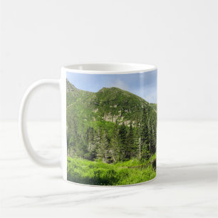 Caneca De Café Um pequeno lago no vale das montanhas