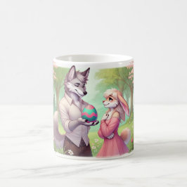 Caneca De Café Um presente gentil - Wolf & Bunny Páscoa Romance