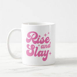 Caneca De Café Um retrato cor-de-rosa Rise and Slay