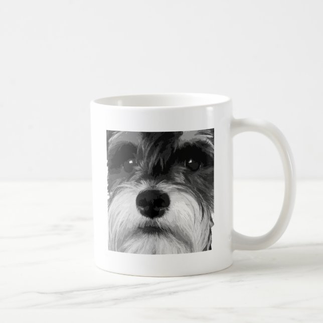 Caneca De Café Um Schnauzer diminuto preto e branco (Direita)
