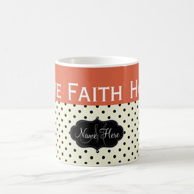 Caneca De Café Um Símbolo Do Amor, Fé, Esperança Em Pontos Branco (Centro)