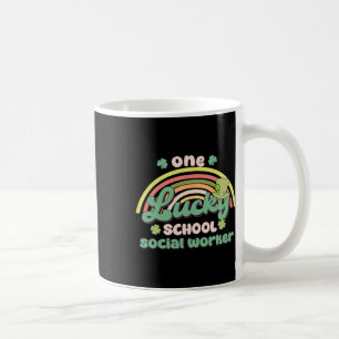 Caneca De Café Um trabalhador social escolar sortudo no Dia de Sã