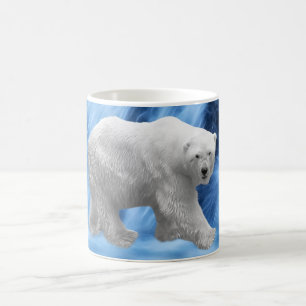 Caneca De Café Um urso polar na cachoeira congelada