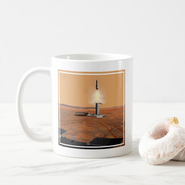 Caneca De Café Um Veículo Ascendente Saindo De Marte. 2 (Com Donut)