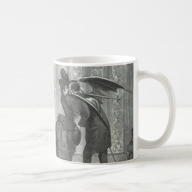 Caneca De Café Um Victorian do beijo/vampiro voado gótico (Direita)