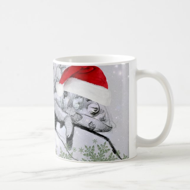 Caneca De Café Um Wraparound do Natal do camaleão (Direita)