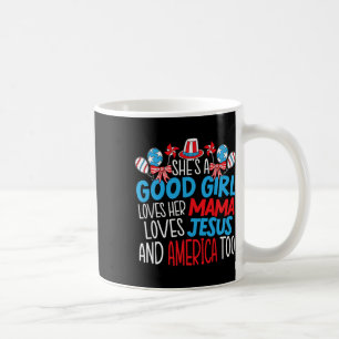 Caneca De Café Uma Boa Garota Que Ama a América 4 de Julho EUA Pa