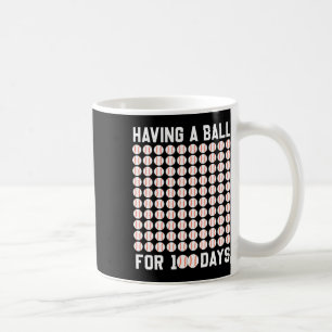 Caneca De Café Uma Bola Por 100 Dias De Basebol 100 Dias De Gi Es