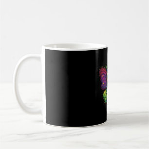 Caneca De Café Uma borboleta de cor arco-íris